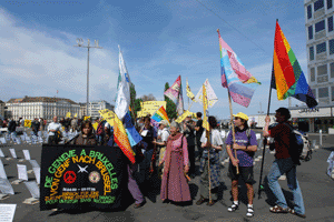 The start of the Geneva-Brussels march