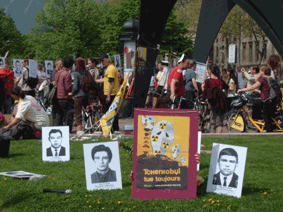 Lexposition des protraits des liquidateurs à Grenoble (Isère-France), le 24 avril 2010