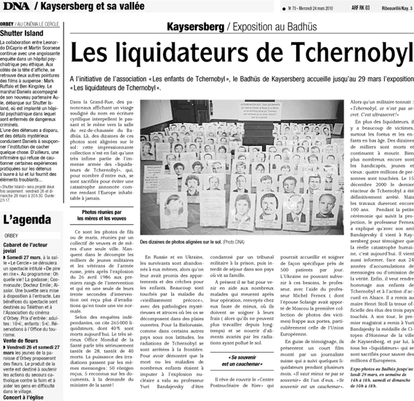 Lexposition des protraits des liquidateurs à Kaysersberg (Haut Rhin-France), mars 2010