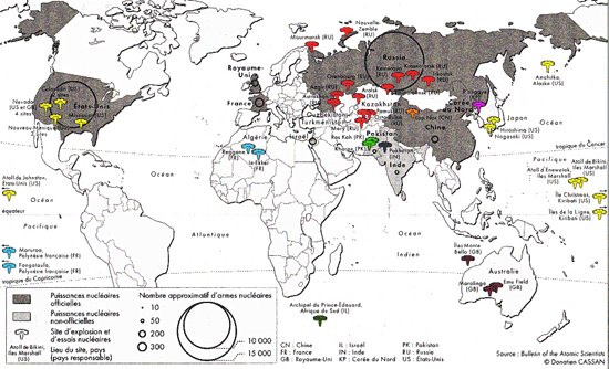 Planisphere of nuclear tests