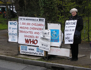 Catherine Liebert delante de la OMS del 14 al 18 abril 2008