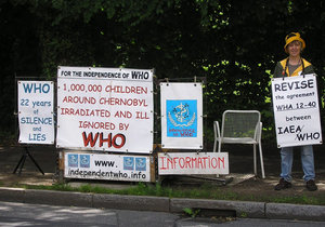 Carole Bouvier delante de la OMS del 3 al 6 junio de 2008