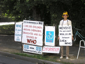 Odile Gordon Lennox in front of WHO from 4th to 8th August 2008