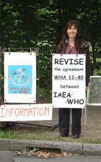 Françoise Bouvier in front of WHO from 4th to 8th August 2008