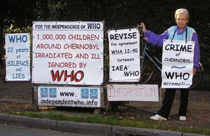 Anne Marie Jeanneret delante de la OMS del 8 al 12 septiembre de 2008