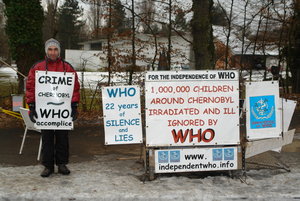 Pierre Douart in front of WHO from 14th to 16th January 2009