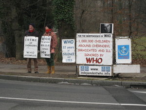 Guy Chatelan and Sophie Morel in front of WHO from 26th to 30th January 2009
