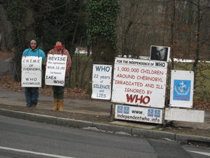 Albert Monti and Sophie Morel in front of WHO from 26th to 30th January 2009