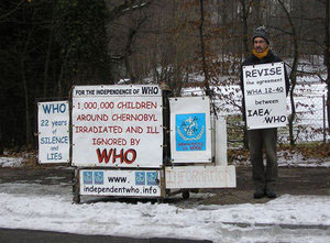 Michel Mégard in front of WHO, 5th January 2009