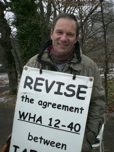 François Rittmeyer in front of WHO from 12th to 13th January 2009