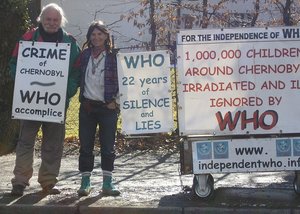 Marcelin Grousselas and Heike Kammer in front of WHO from 9th to 13th February 2009