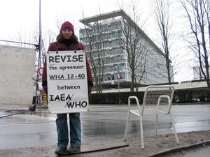 Corinne Trit in front of WHO from 2nd to 3rd 2009