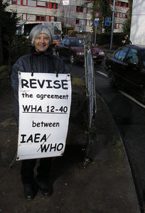 Claudine Le Tallec in front of WHO from 23rd to 27th March 2009