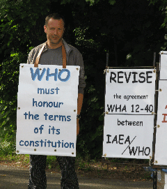 Philippe Lemoine in front of WHO from 18th to 22nd May 2009
