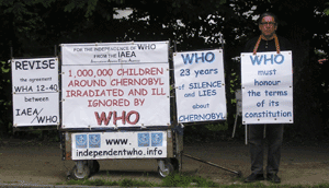 Bruno Boussagol in front of WHO from 25th to 28th 2009