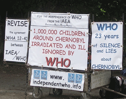 Vigie delante de la OMS