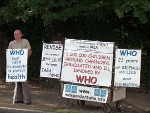 Jean-Yves Peillard delante de la OMS el 28 agosto 2009