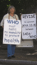 Éliane Varagnat devant lOMS du 1 au 2 septembre 2009