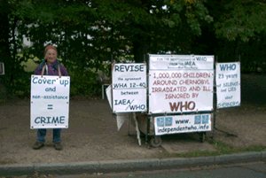 Liliane Deroche devant lOMS le 18 septembre 2009