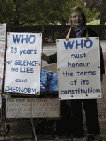 Christine Kjelberg devant lOMS du 21 au 25 septembre 2009