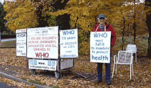 Frieder Niebergall devant lOMS le 5 novembre 2009