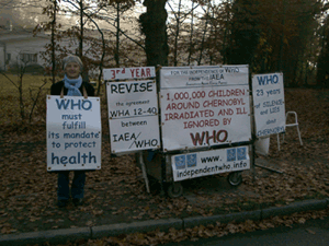Claudine Le Tallec devant lOMS du 19 au 20 novembre 2009