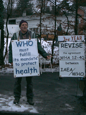 Jean-Yves Peillard devant lOMS le 22 décembre 2009
