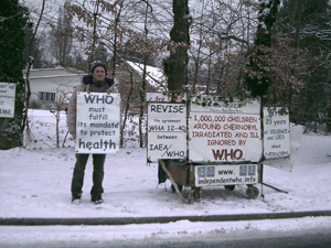 Jean-Yves Peillard in front of WHO, 4th January 2010