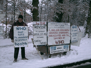 Guy Chatelan in front of WHO, 5th January 2010