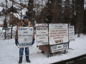 Francis Meuley in front of WHO, 11th January 2010