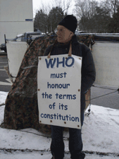 Guy Chatelan in front of WHO, 11th January 2010