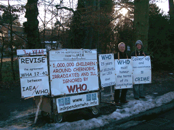 Carole Bouvier and Jacques Bonnet in fron of WHO from 18th to 22nd January 2010
