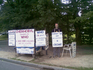 Mathias Grossiord in front of WHO, 30th June 2010