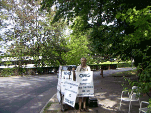 Michel Rioche in front of WHO, 8th July 2010