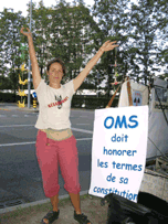 Alice Creskens in front of WHO from 11th to 13th August 2010