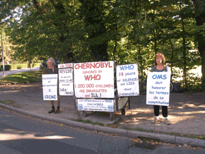 Thérèse Raitière and Paul Roullaud in front of WHO from 27th to 30th September 2010