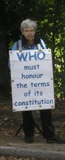 Anne-Marie Jeanneret vor der WHO vom 4. - 7. Oktober 2010