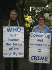 Patrick Dubezak und Martine Cuennet vor der WHO vom 4. - 7. Oktober 2010