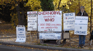 Françoise Chaffard in front of WHO, 3rd November 2010