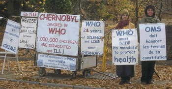 Lamamo and Isabelle Perrey in front of WHO, 8th November 2010