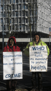 Suzie and Dave Greaves in front of WHO from 22nd to 26th November 2010