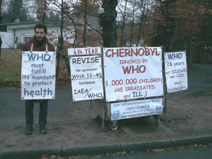 Benjamin Vautrin in front of WHO from 10th to 14th January 2011