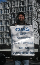 Loïc Schneider in front of WHO, 17 January 2011