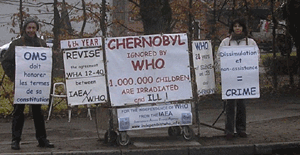 Henri Tendron and Annie Vignoud in front of WHO from 18th to 19th January 2011