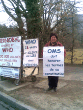 Monique Guittenit in front of WHO, 24th January 2011