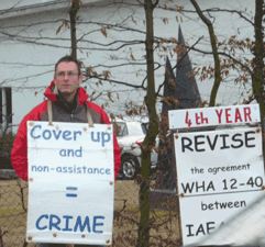 Olivier Gessert in front of WHO, 24 January 2011
