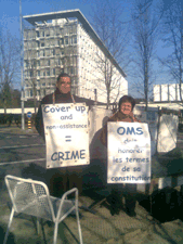 Bruno Boussagol and Monique Guittenit in front of WHO, 25th January 2011