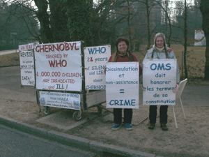 Monique Guittenit and Isabelle Notalle in front of WHO, 26th January 2011