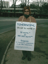 Martine Cuennet devant lOMS le 22 février 2011