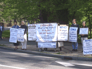 Christine and Michel Nodet and Thomas and Hermien Roussel-Decker in front of WHO from 11th to 13th April 2011